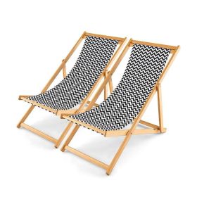 Folding Outdoor Sling Chair with 3 Adjustable Position (Type: 2pcs, Color: As pic show)